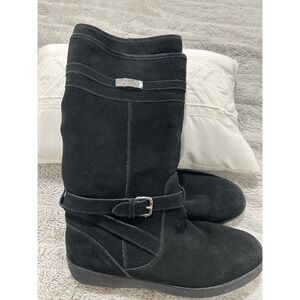 Coach Tallulah Black Suede Faux Sherling Lined Boots Womens Size 10